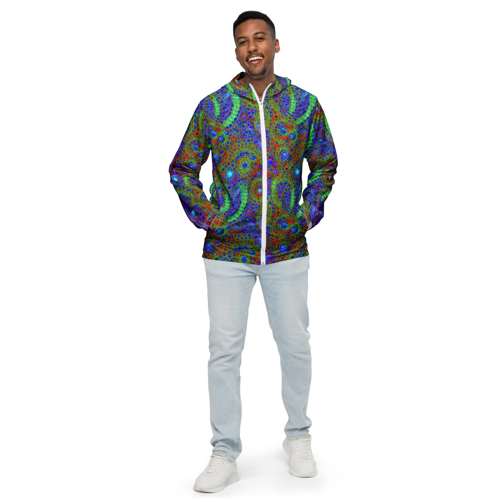 Psychedelic Matrix on Men's Windbreaker — Front