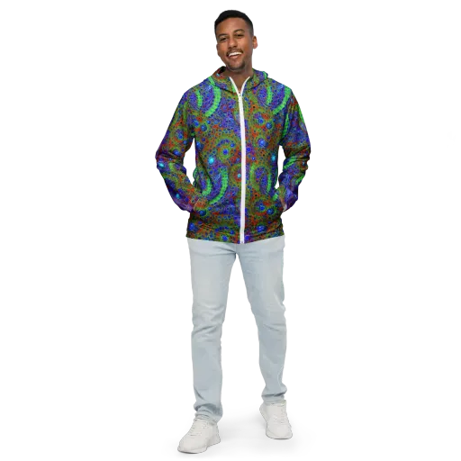 Psychedelic Matrix on a Men's Windbreaker