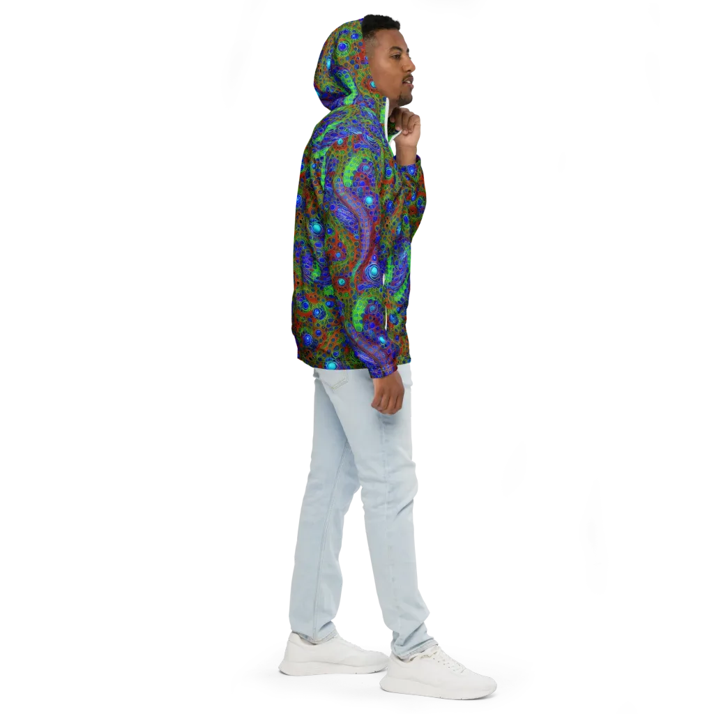 Psychedelic Matrix on Men's Windbreaker — Right