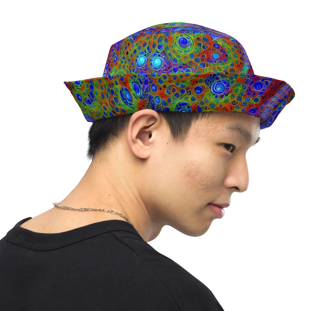 Psychedelic Matrix on Reversible Bucket Hat — Right Outside