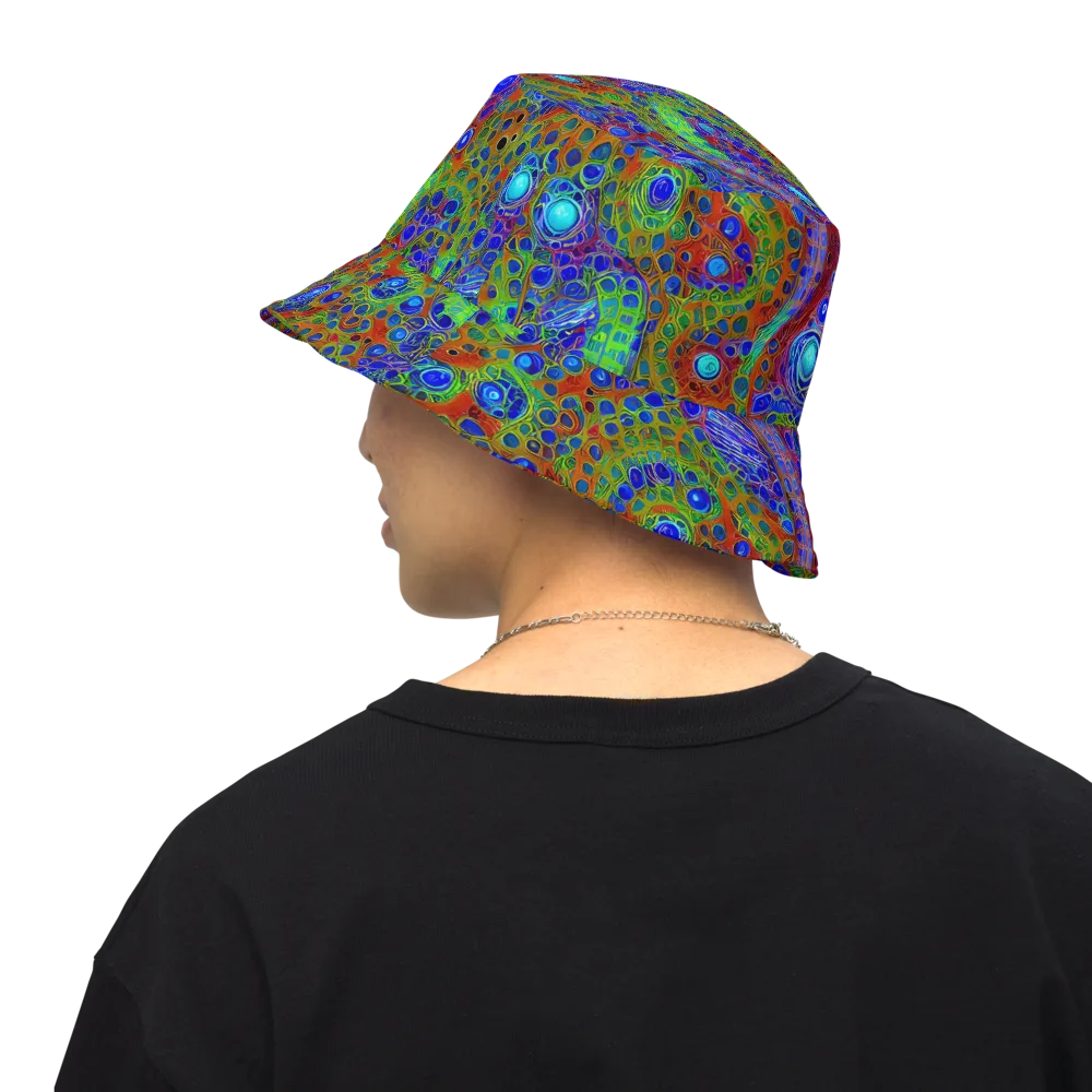 Psychedelic Matrix on Reversible Bucket Hat — Back Inside