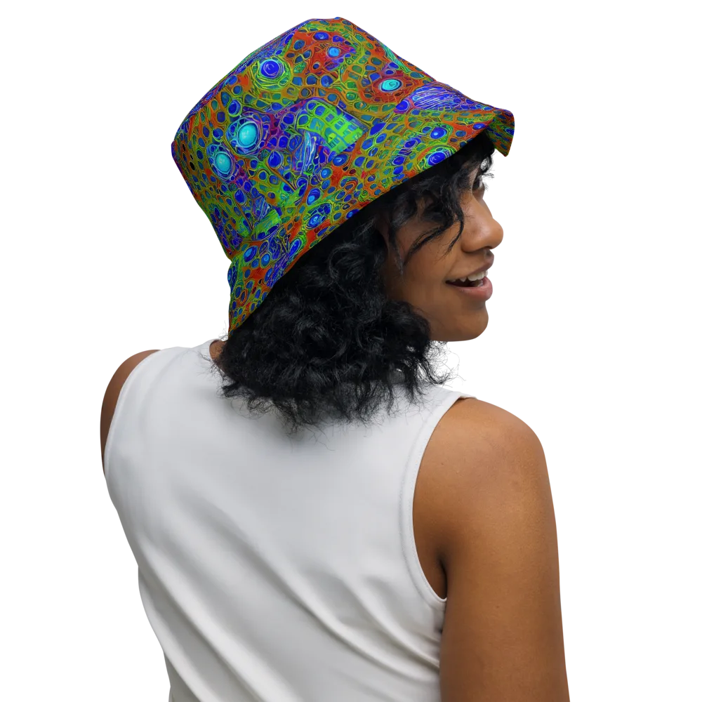 Psychedelic Matrix on Reversible Bucket Hat — Right Outside