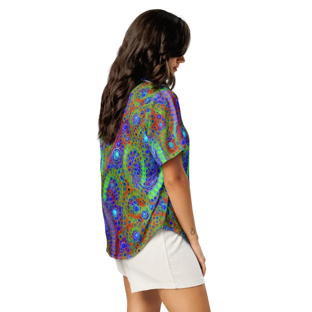 Psychedelic Matrix on Women's Short Sleeve Pajama Top — Right Back