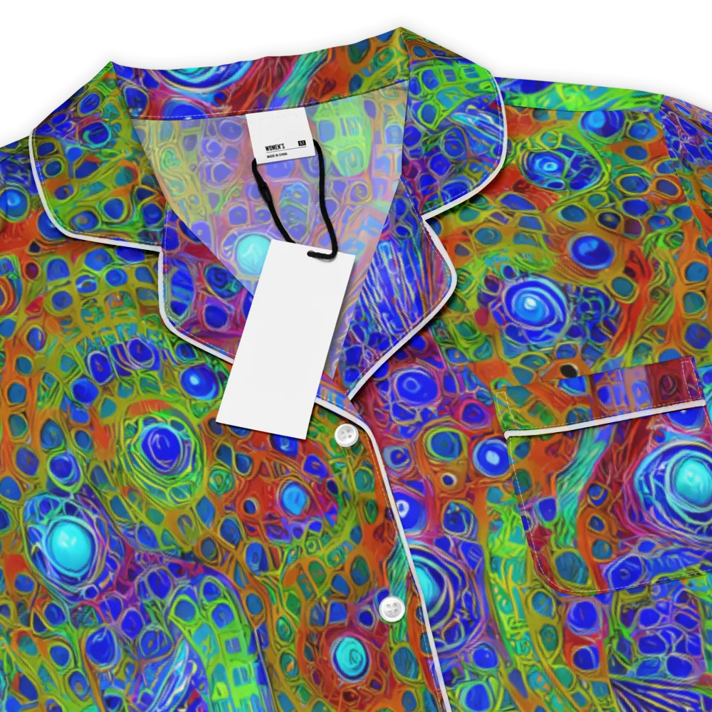Psychedelic Matrix on Women's Short Sleeve Pajama Top — Product details