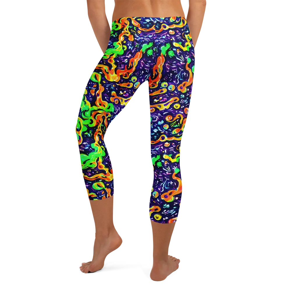 Aurora in Motion on Capri Leggings — Back