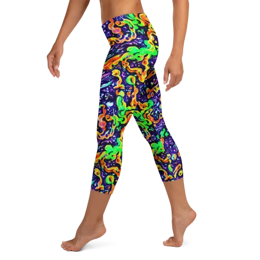 Aurora in Motion on a Capri Leggings