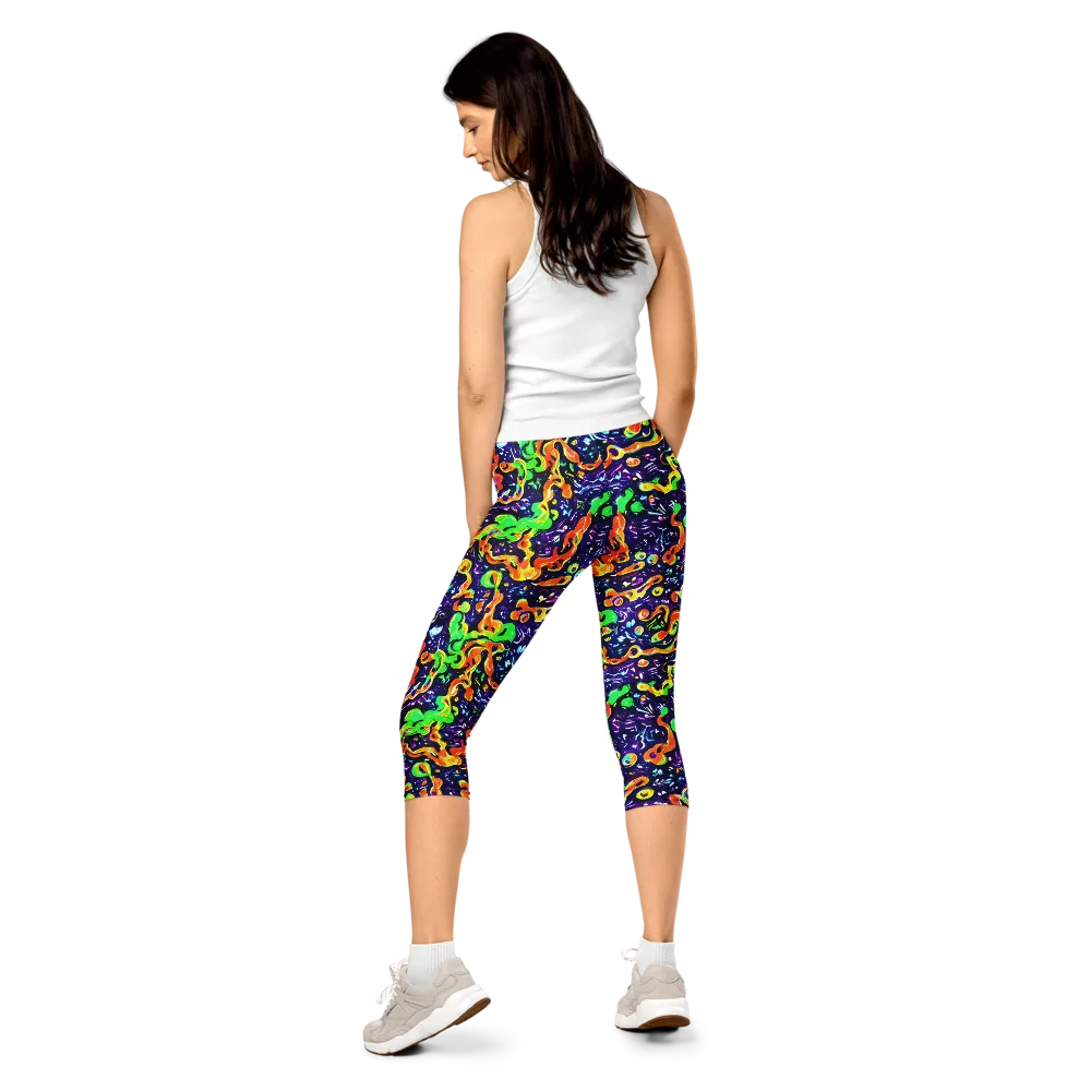 Aurora in Motion on Capri Leggings — Back