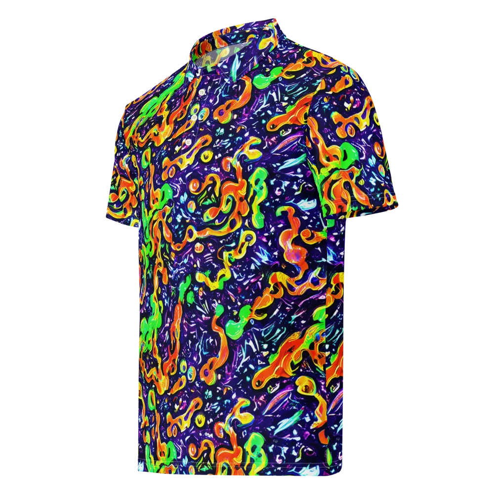 Aurora in Motion on Men's Slim Fit Polo Shirt — Left Front