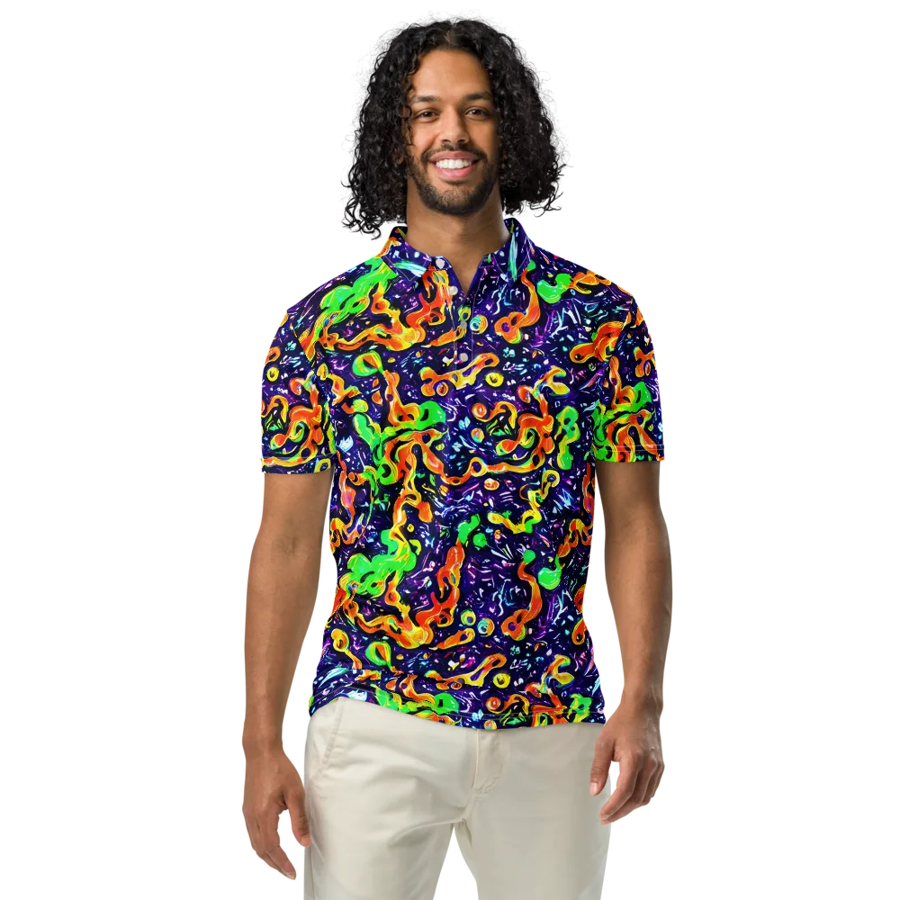 Aurora in Motion on Men's Slim Fit Polo Shirt — Front