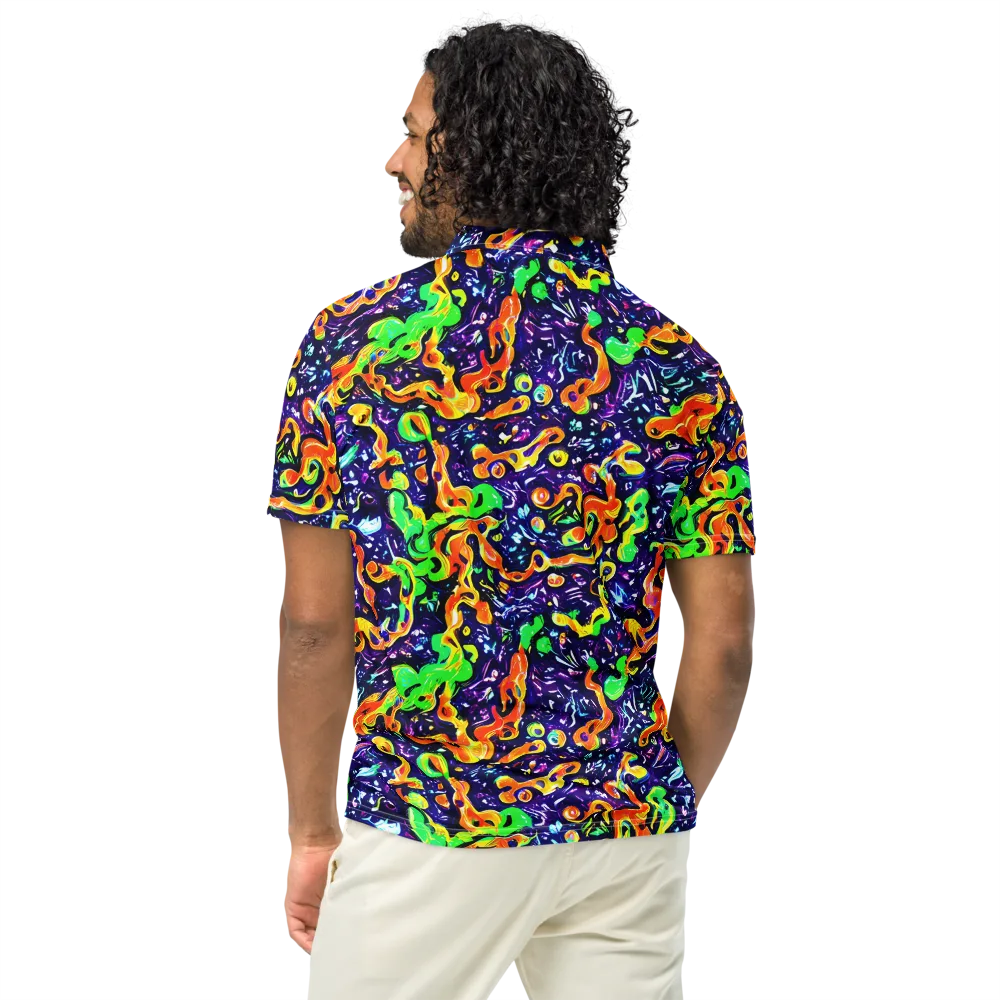 Aurora in Motion on Men's Slim Fit Polo Shirt — Back