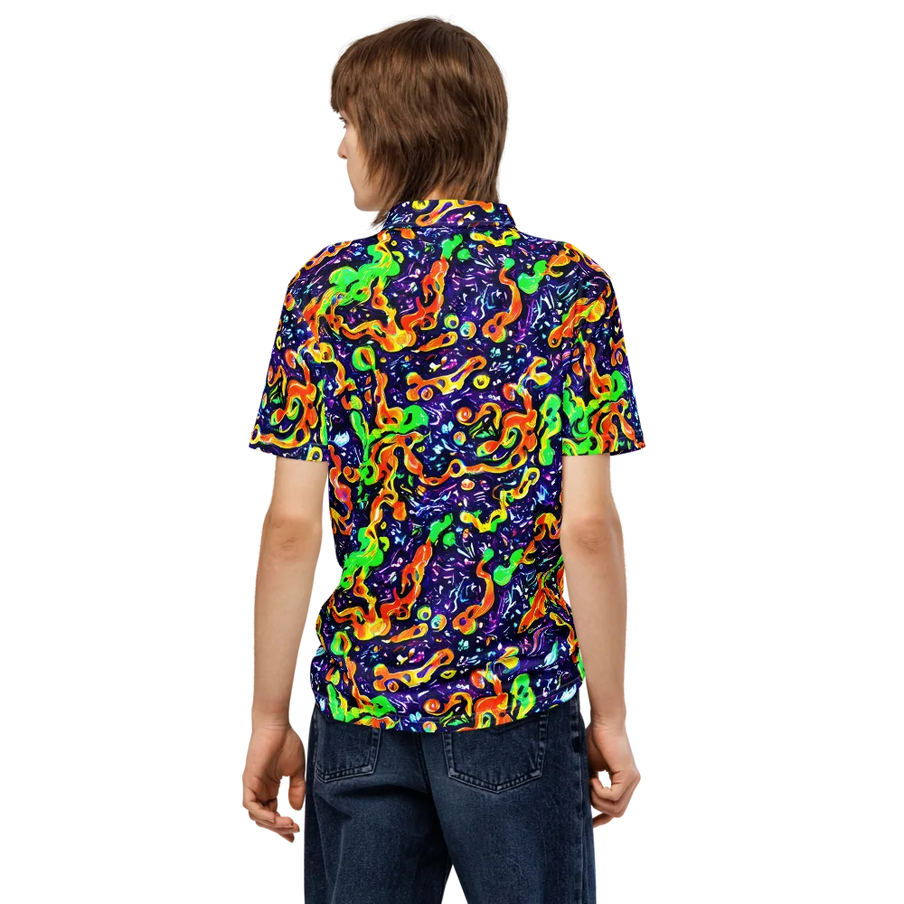 Aurora in Motion on Men's Slim Fit Polo Shirt — Back