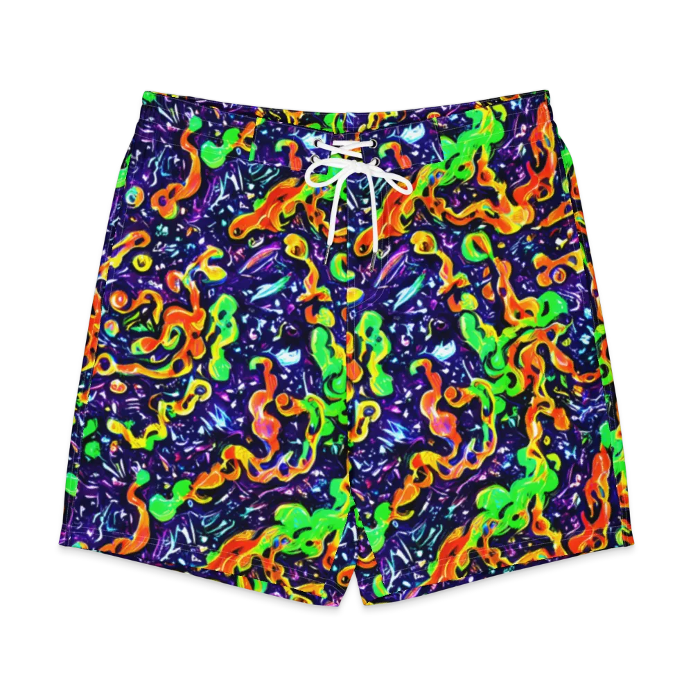 Aurora in Motion on Men's Board Shorts — Front