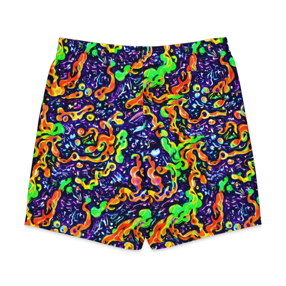 Aurora in Motion on Men's Board Shorts — Back