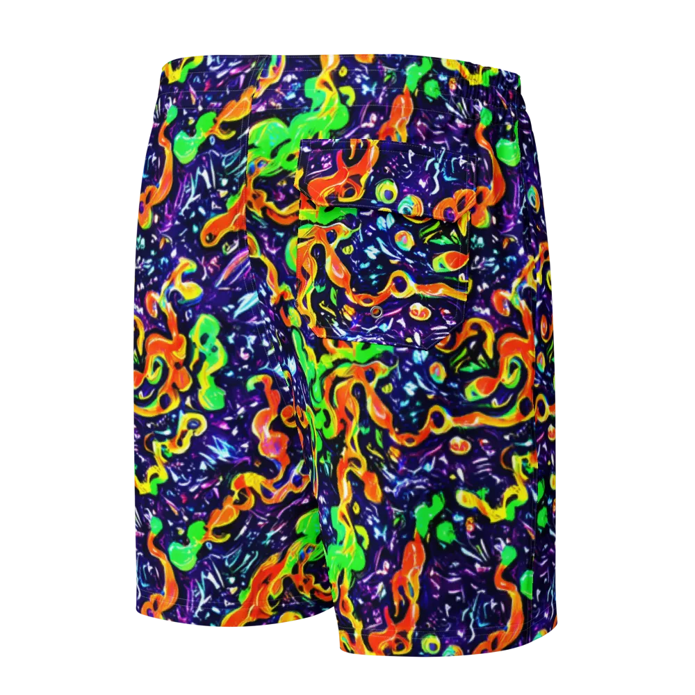 Aurora in Motion on Men's Board Shorts — Back