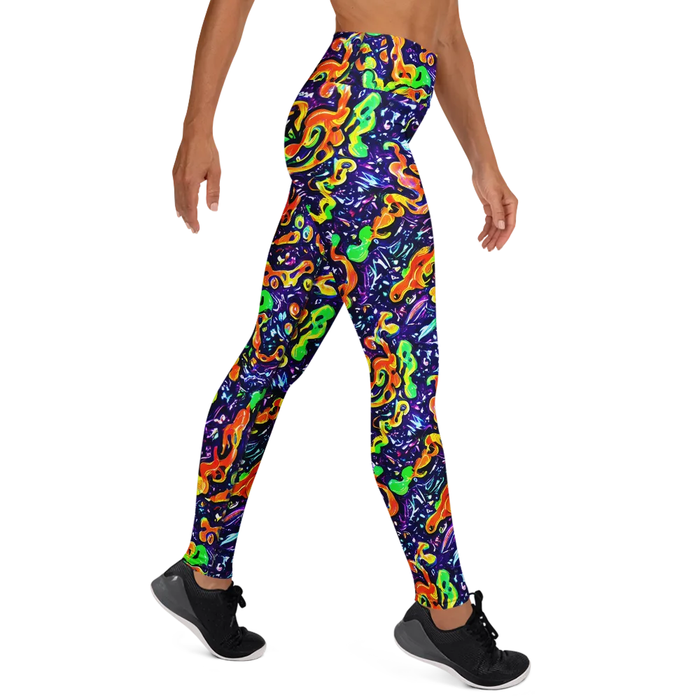 Aurora in Motion on Yoga Leggings — Right