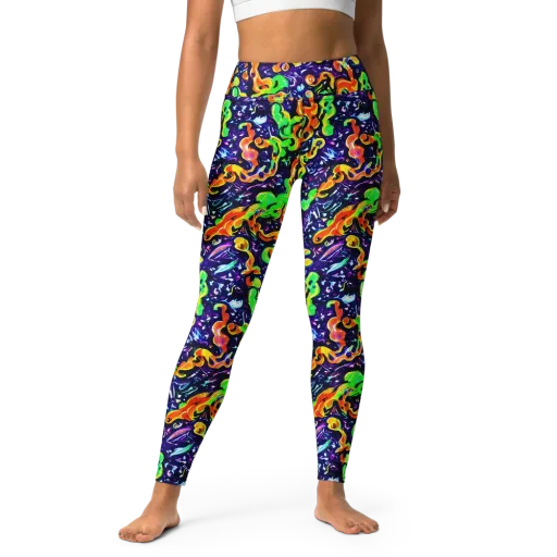 Aurora in Motion on a Yoga Leggings