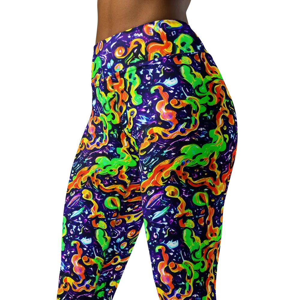 Aurora in Motion on Yoga Leggings — Left Front