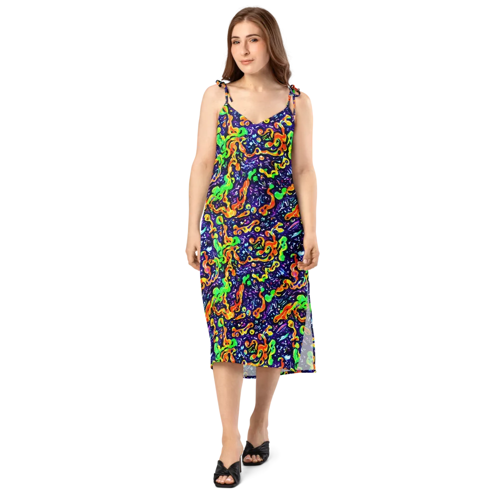 Aurora in Motion on Slip Dress — Front