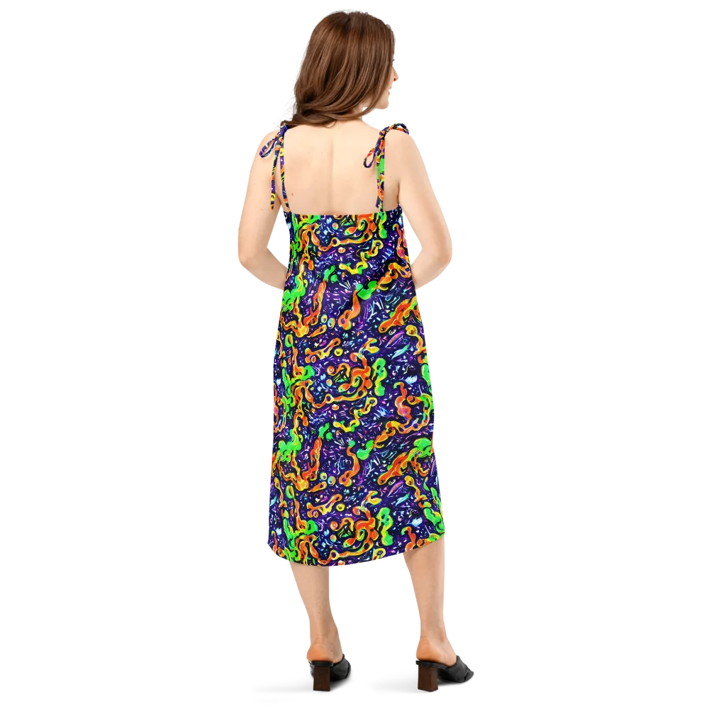 Aurora in Motion on Slip Dress — Back