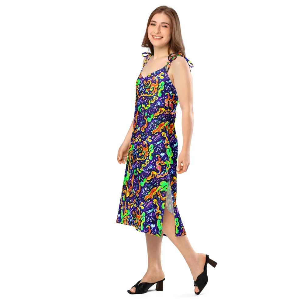 Aurora in Motion on Slip Dress — Left Front