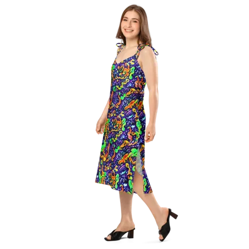 Aurora in Motion on a Slip Dress