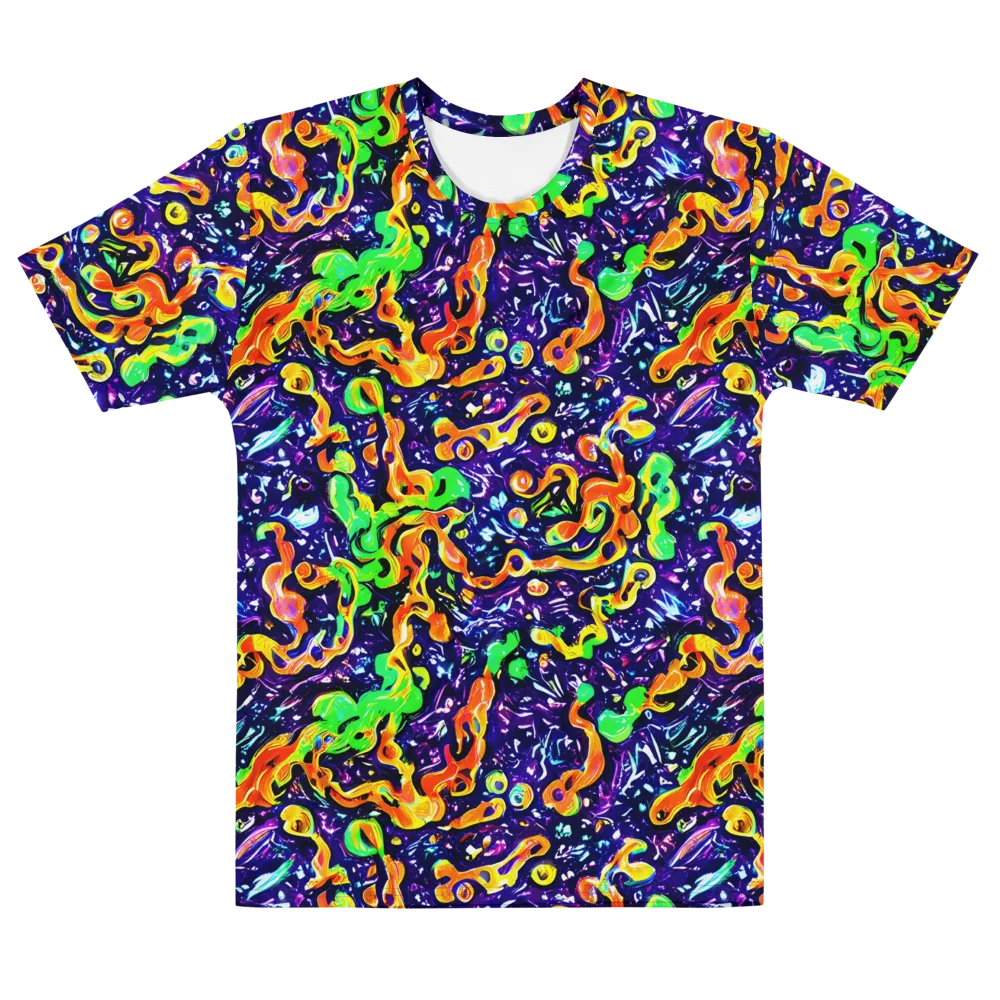 Aurora in Motion on Men's Cotton Crew Neck T-Shirt — Front