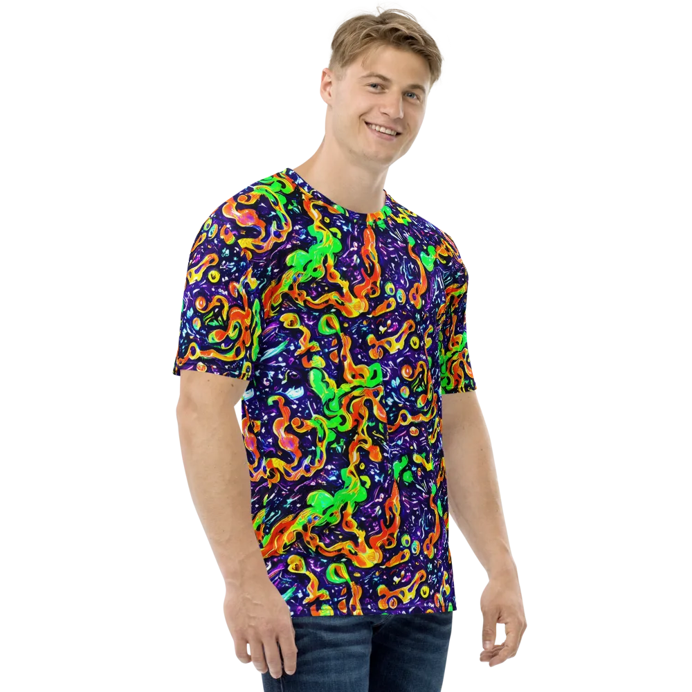 Aurora in Motion on Men's Crew Neck T-Shirt — Right