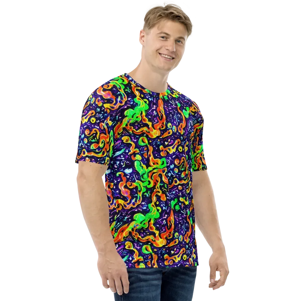 Aurora in Motion on Men's Crew Neck T-Shirt — Right