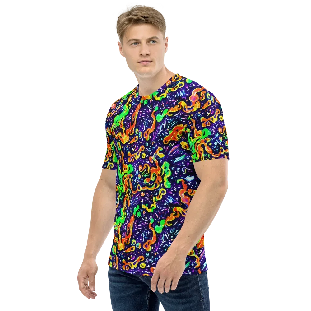 Aurora in Motion on Men's Crew Neck T-Shirt — Left