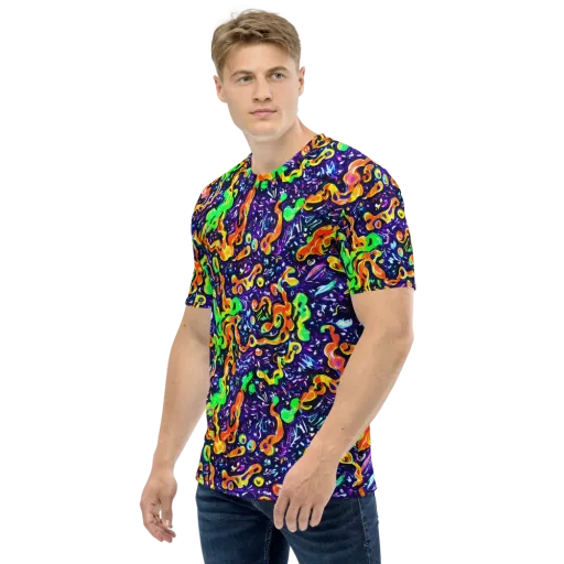 Aurora in Motion on a Men's Crew Neck T-Shirt