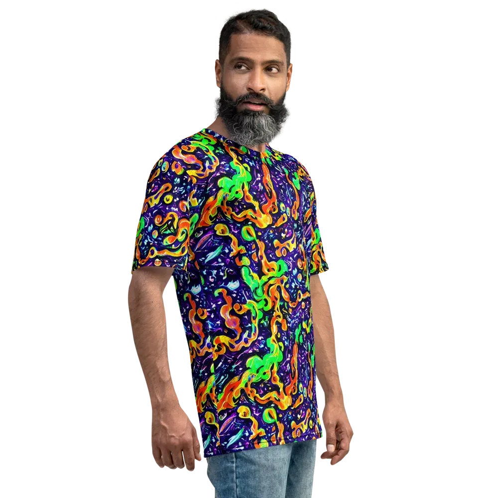 Aurora in Motion on Men's Crew Neck T-Shirt — Right