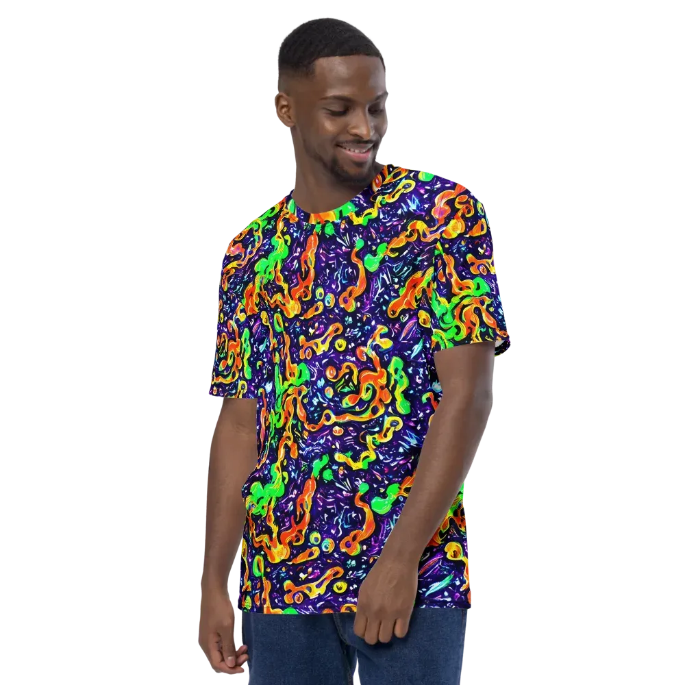Aurora in Motion on Men's Crew Neck T-Shirt — Left
