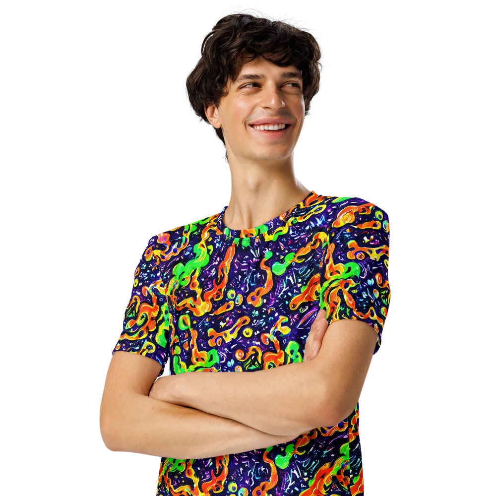 Aurora in Motion on Men's Crew Neck T-Shirt — Left Front