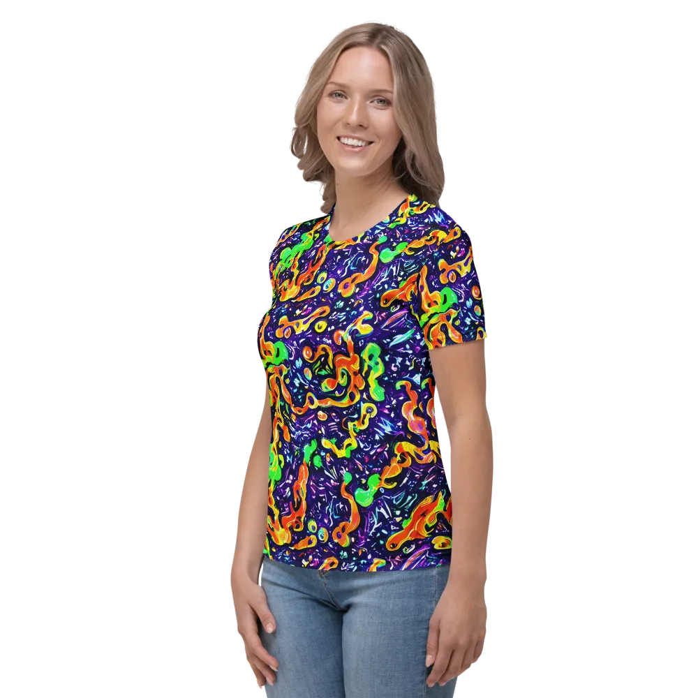 Aurora in Motion on Women's Crew Neck T-Shirt — Left