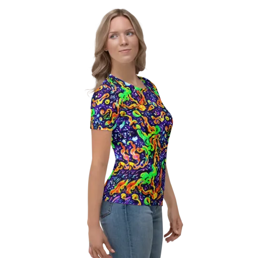 Aurora in Motion on a Women's Crew Neck T-Shirt