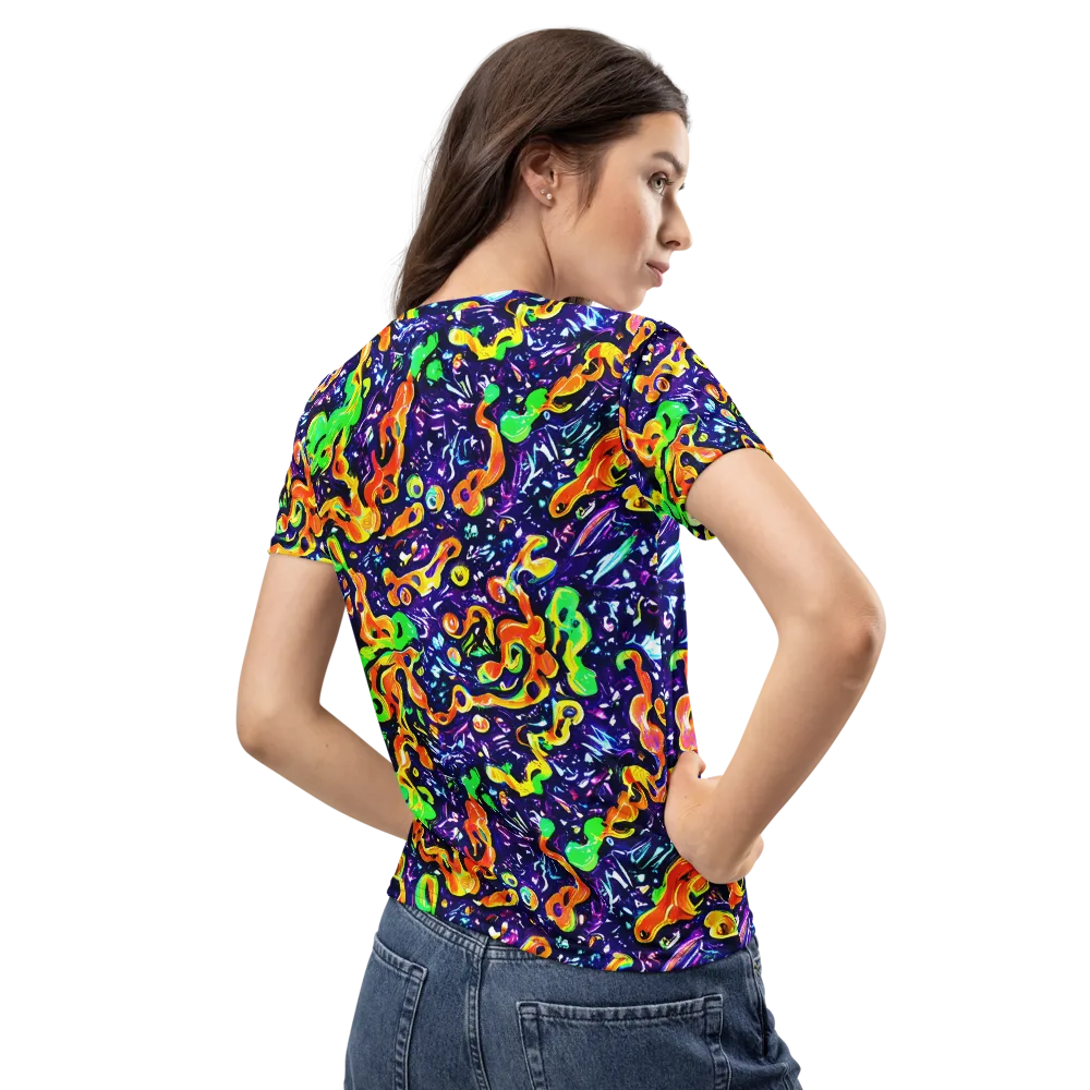 Aurora in Motion on Women's Crew Neck T-Shirt — Back