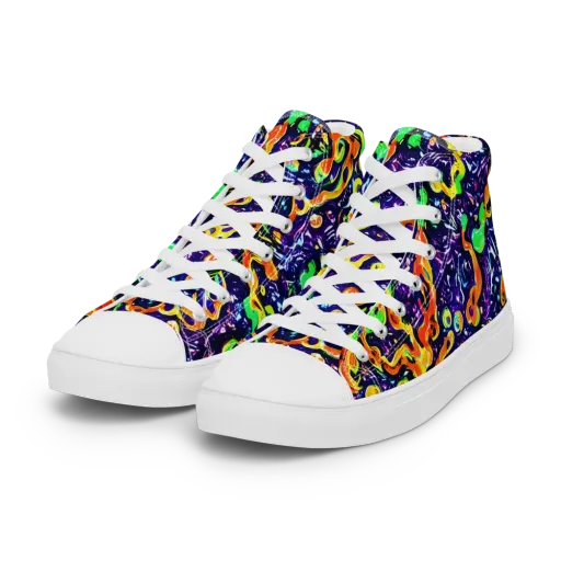 Aurora in Motion on a Women's High Top Canvas Shoes