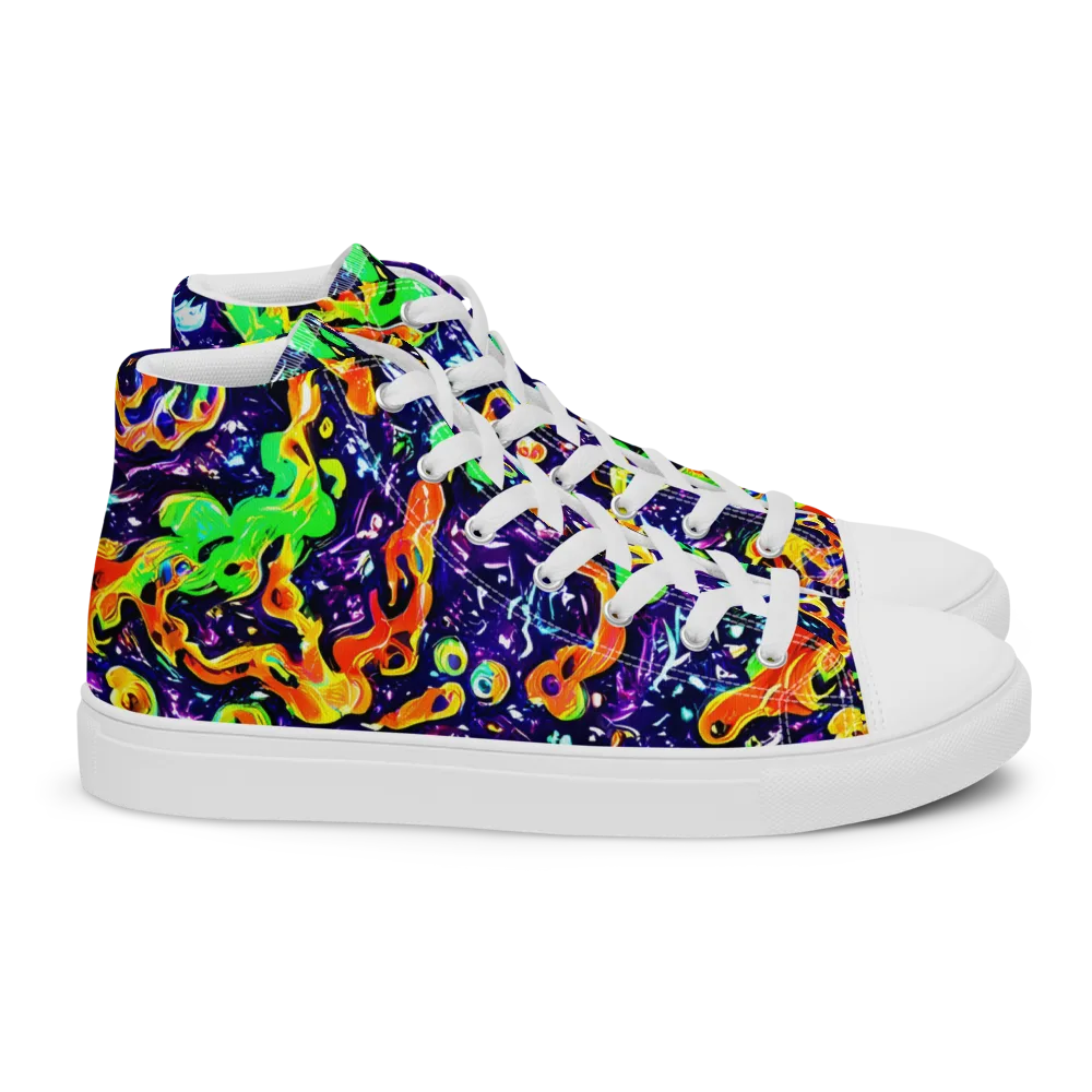 Aurora in Motion on Women's High Top Canvas Shoes — Right