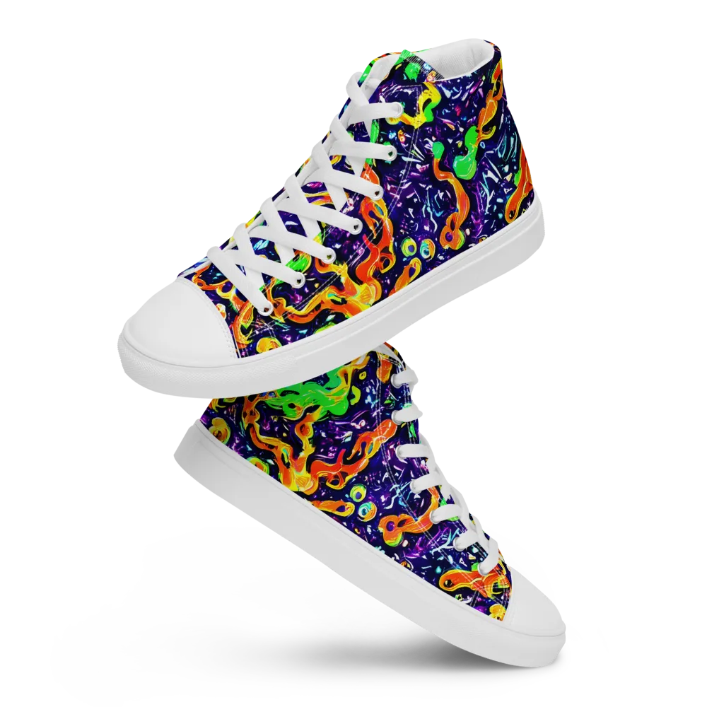 Aurora in Motion on Women's High Top Canvas Shoes — Front