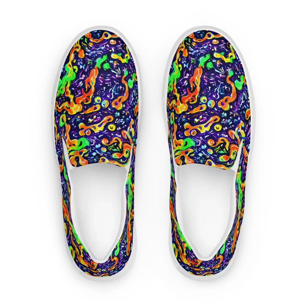Aurora in Motion on Men's Slip-On Canvas Shoes — Front