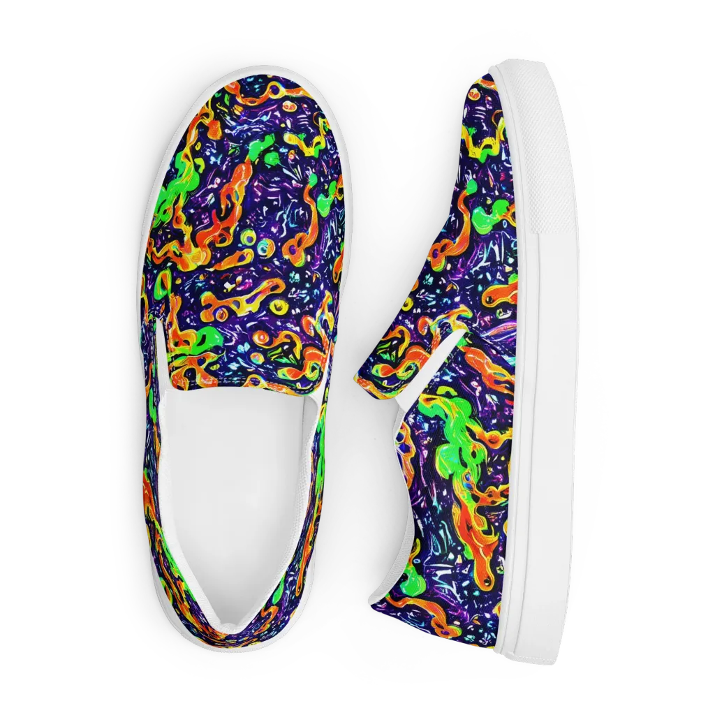 Aurora in Motion on Men's Slip-On Canvas Shoes — Front