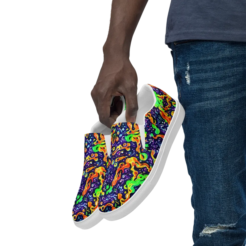 Aurora in Motion on Men's Slip-On Canvas Shoes — Left Front