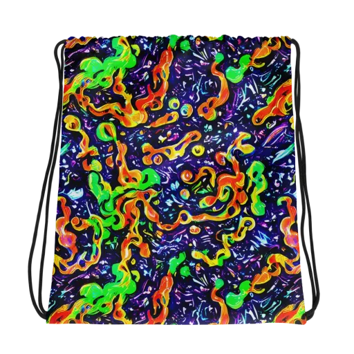 Aurora in Motion on a Drawstring Bag