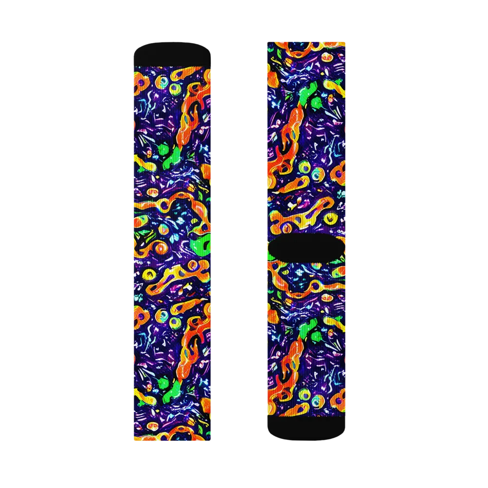 Aurora in Motion on Socks — Left Sock