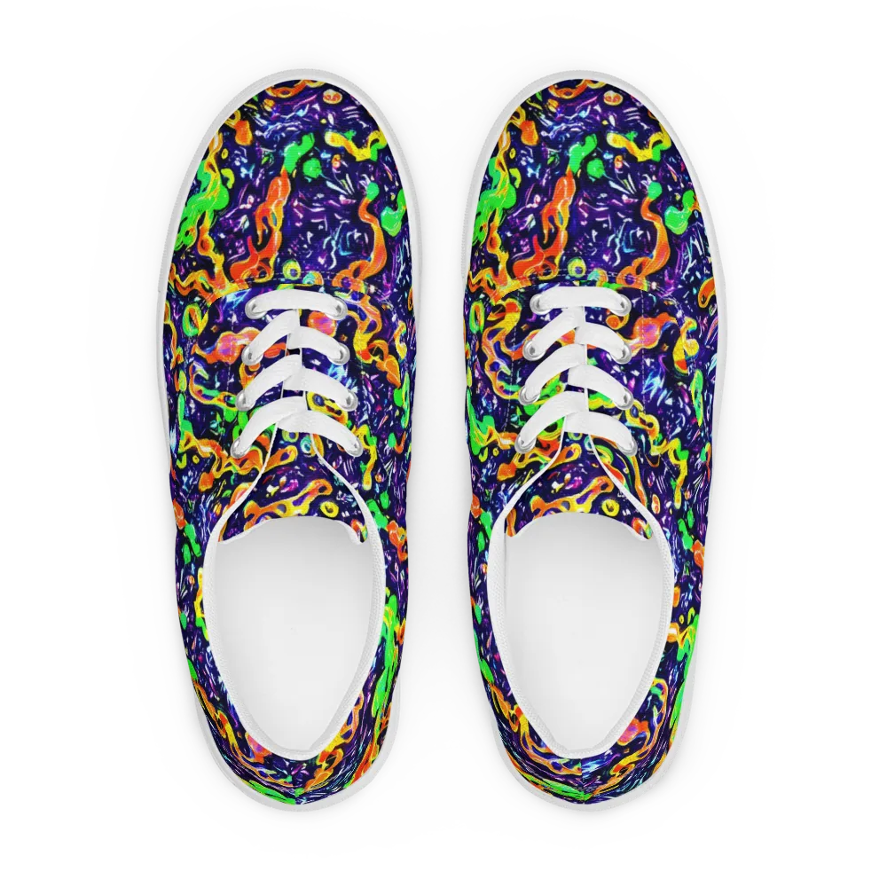 Aurora in Motion on Men's Lace-Up Canvas Shoes — Front