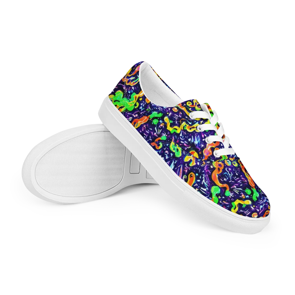 Aurora in Motion on Men's Lace-Up Canvas Shoes — Right Front