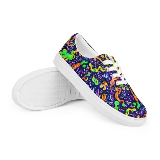 Aurora in Motion on a Men's Lace-Up Canvas Shoes