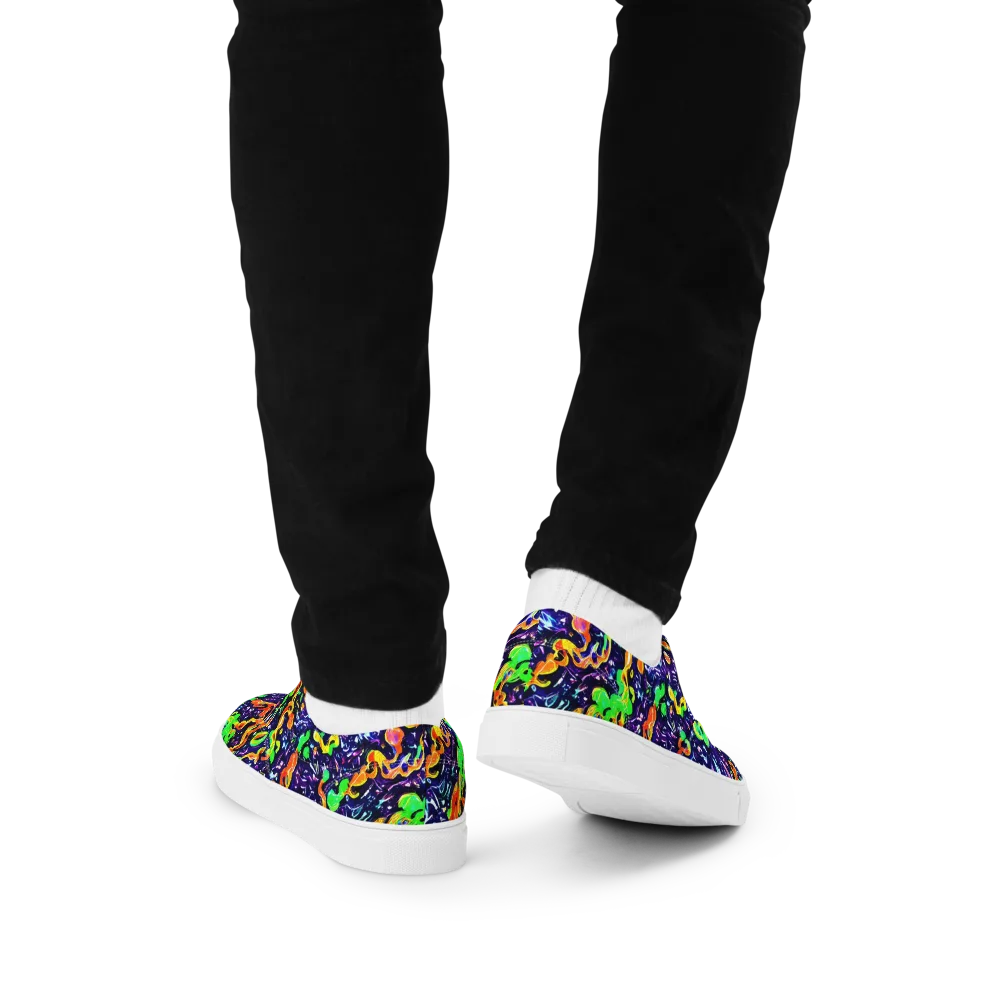Aurora in Motion on Men's Lace-Up Canvas Shoes — Back