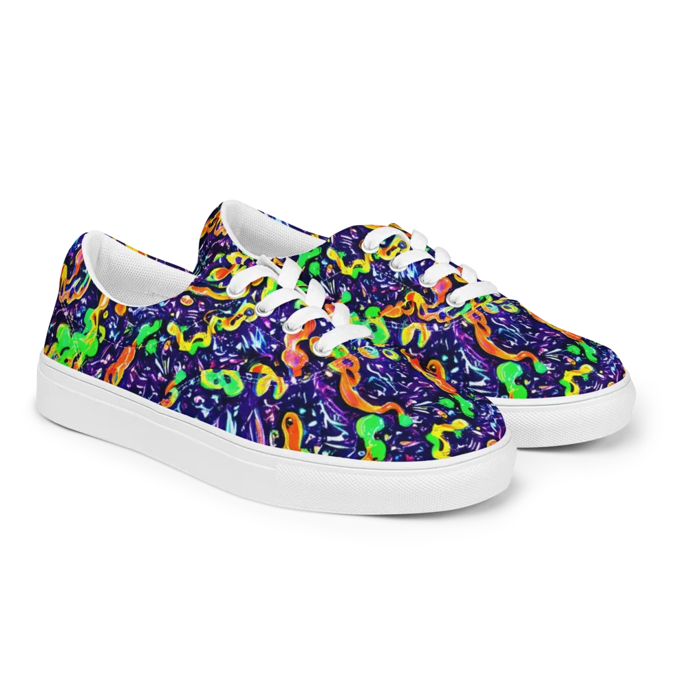Aurora in Motion on Men's Lace-Up Canvas Shoes — Right Front