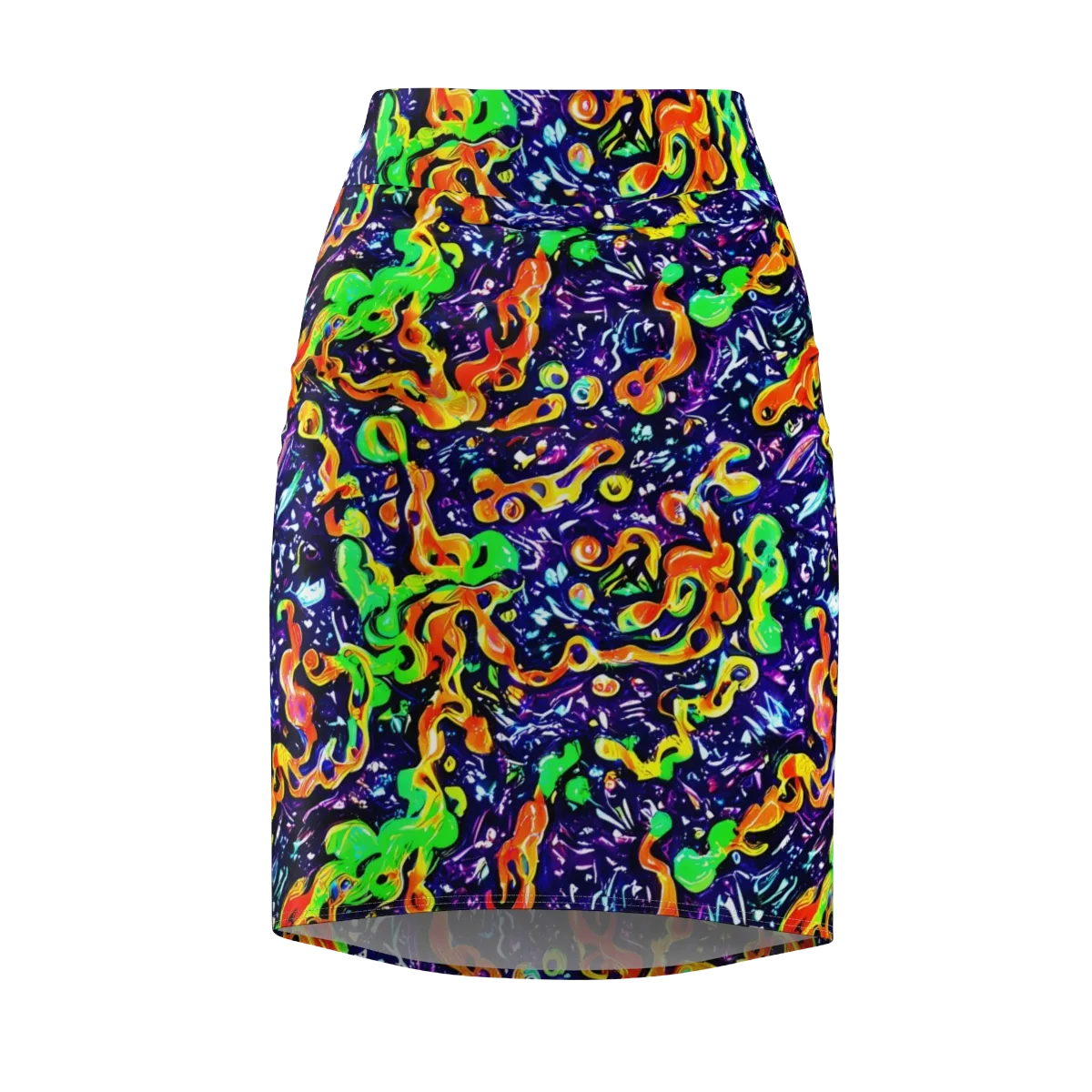 Aurora in Motion on Pencil Skirt — Front